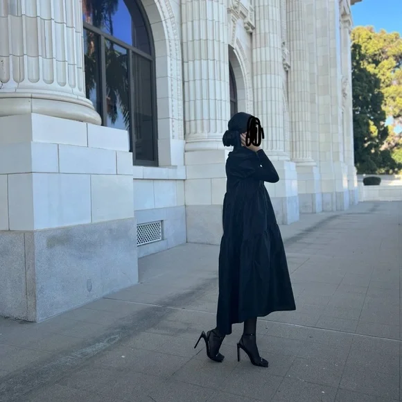 KIKA VARGAS Tiered Ruffle Puff Sleeve Dress - Picture 3 of 4